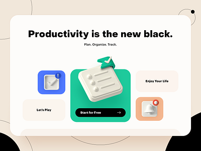 3D Icons Visualization for Productivity Web-Project