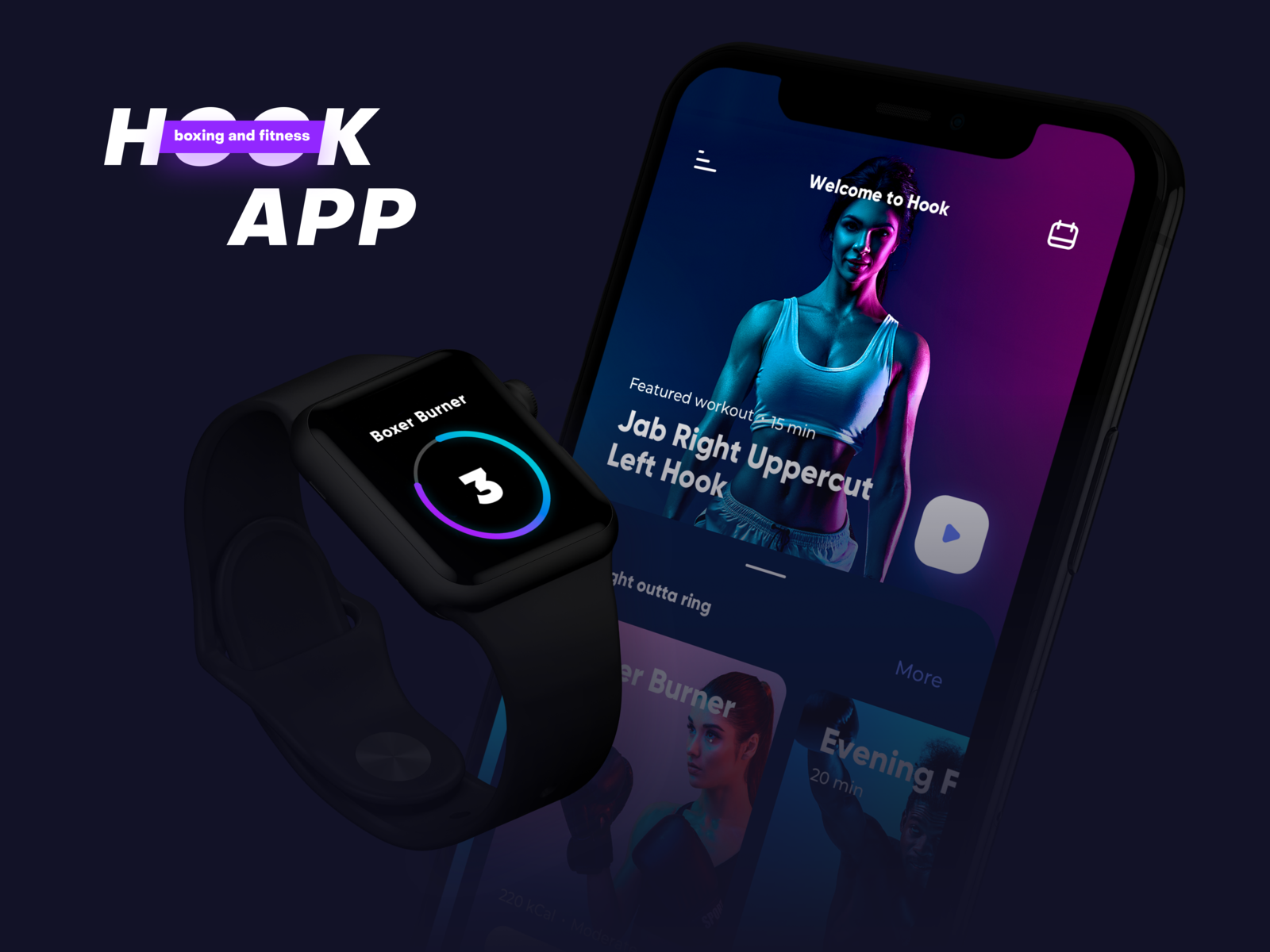 Hook boxing and fitness app by Flexy Global on Dribbble