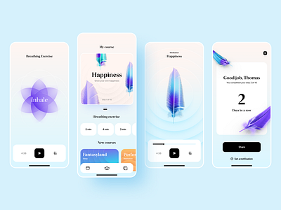 Meditation app & landing concept Brise