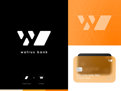 E-wallet Walrus Bank logo bank bank app bank card banking app black logo brand branding branding design credit card creditcard digital bank digital banking digital branding digitaldesign digitaldesigner ewallet logo logo design logodesign orange logo