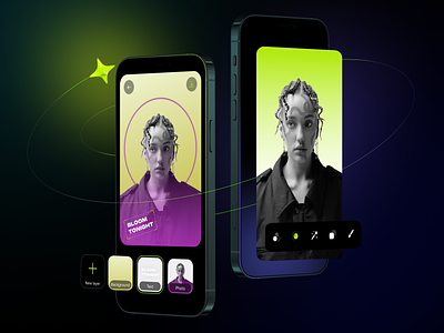 Photo Editor - Polly 3d 3dicon app design app interface graphic design green neon interfacedesign mobile design neon neon green neoncolors photo app photo editing photo editing app photo editor ui ux uiux uiuxdesign underground