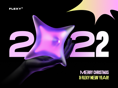 Merry Christmas and Flexy New Year! 3d 3d icon branding design flexy graphic design logo merry christmas ui uiuxdesign