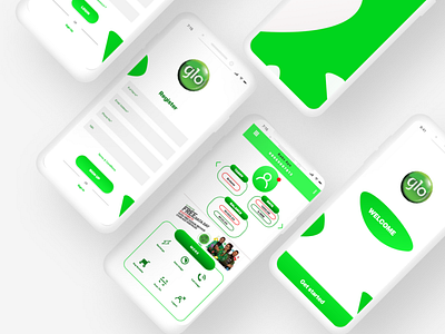 Glo v2 App app branding connection design designer illustration register ui ux