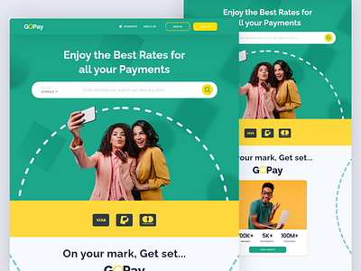 Gopay fintech website UI