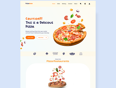 Pizza delivery website UI branding buy delivery design designer e commerce food pizza product design register restaurants sales ui ux