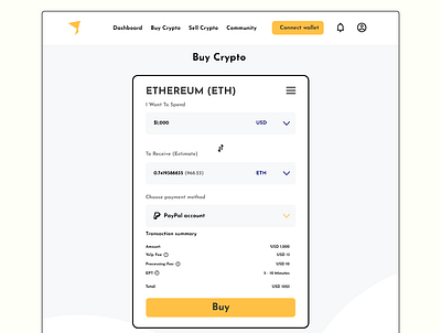 Buy Crypto Checkout page account buy page checkout page crypto defi payment product design register smart contract ui wallet web web app web3