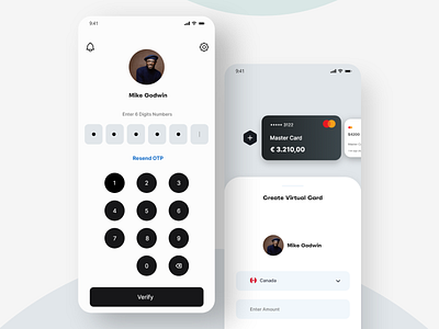 Akáwo - Verification and Virtual card setup app banking cards design finance fintech online profile register savings ui virtual web3