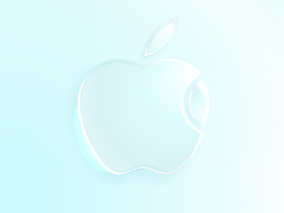 glass apple logo apple glass illustration logo neomorphic skeumorphic vector