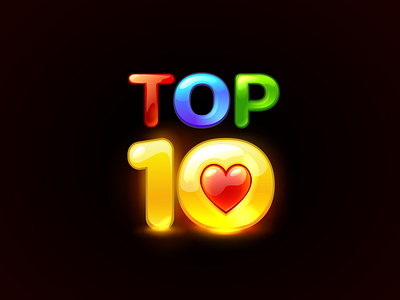 top 10 candy glassy illustration jelly top10 vector