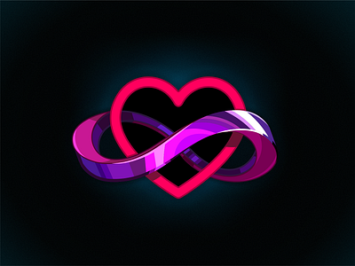 infinity love candy dark heart illustration infinity love vector