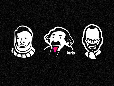 trinity albert einstein cartoon character einstein hemingway illustration portrait steve jobs vector