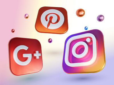 Social 3D icons