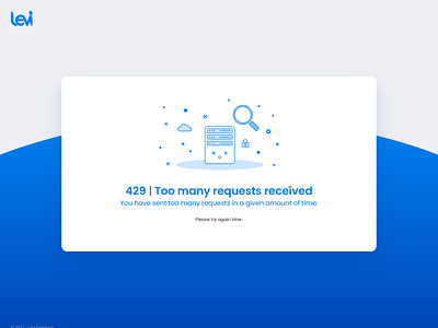 Error state page - Too many requests received 429 design illustration minimal ui ux web