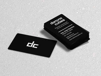 Business card & logo for Domino cubes company business card domino domino cube logo