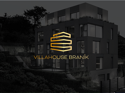 Villahouse Braník golden gradient logo luxury logo villahouse