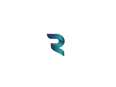 Letter R logo blue green gradient logo letter r logo