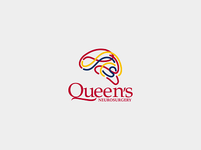 Queen's Neurosurgery Logo abstract brain logo university