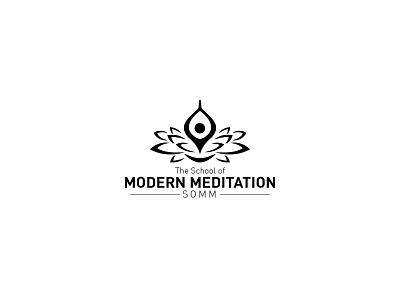 Modern Meditation School Logo logo logo design lotus logo meditation logo