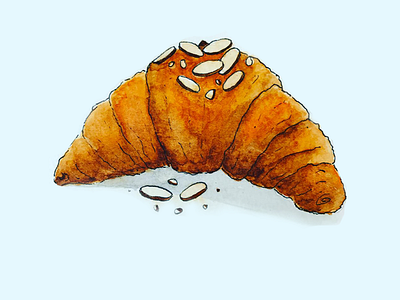Croissant Watercolor bakery croissant kruvasan watercolor