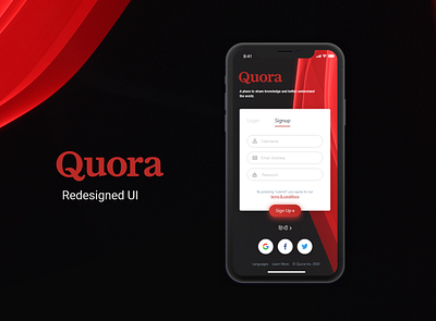 Quora app Redesign UI behance design download facebook free fresh instgram new photoshop quora redesigned socialmedia ui design uiux web webdesign website xd design