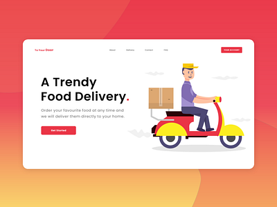 To Your Door (Food Delivery) Website UI Design. adobexd behance design download free fresh icon photoshop ui uidesign uiux uiuxdesign web website xd design