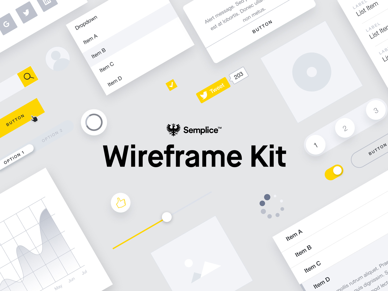 Semplice Wireframe Kit by Lu Yu on Dribbble