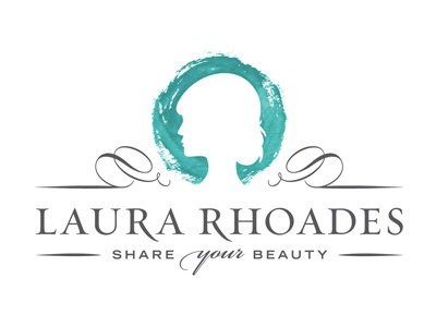 Laura Rhoades cameo head logo paint photographer script serif silhouette type watercolor