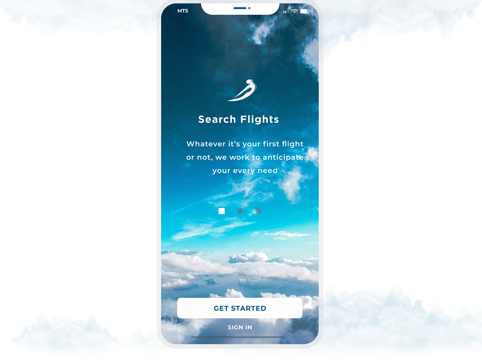 Onboarding Screen of FlyMe App animated gif animation app app design application design ui ui design uiux user interface ux uxdesign
