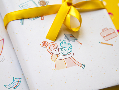 Gift Wrapping Paper character character illustrations characters colorful dutch gift wrapping paper