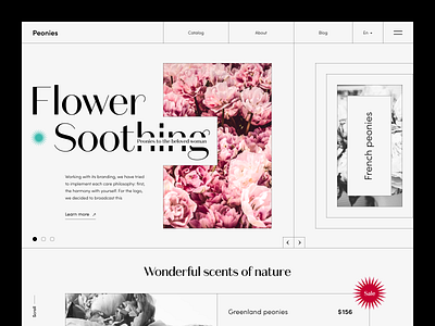 Peonies for a beloved woman ecommerce flower peonies shop ui ui design ux uxui web webdesign website
