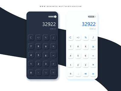 Neomorphic Calculator UI Design.