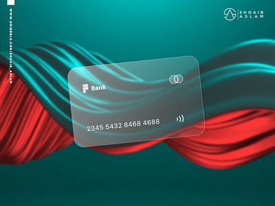 3D Glass Card UI brand identity design flat illustration logo minimalist logo ui ux vector web