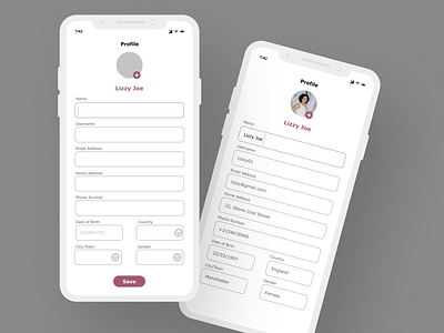 User Profile design ui ux