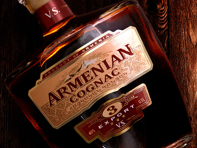 Label design Armenian cognac for VinEco branding cognac label label design label packaging labeldesign logo packaging