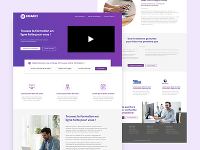 Learning coach search website coach learning pink purple ui ux webdesign