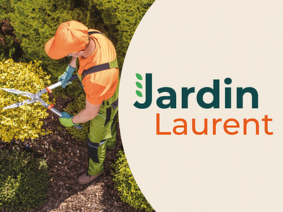 Gardener - Mr LAURENT company design ecology gardener green logo orange
