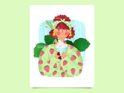 Strawberry girl character illustration