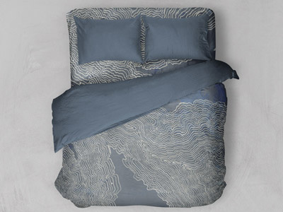 Fictional Topography (2) bedding blue drawing ink mapping mockup painting topography white