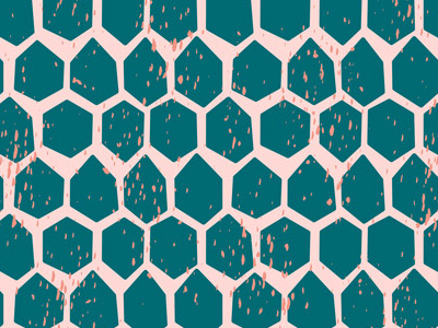 Speckled Honeycomb hexagon honeycomb paint splatter pattern repeat speckle surface design