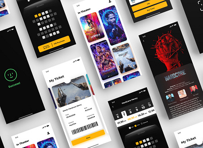 Movie Ticket App app design ios minimal mobile movie theater ui uidesign ux
