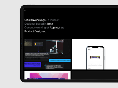 ulas.design portfolio website black design gray minimal portfolio product design ui ux