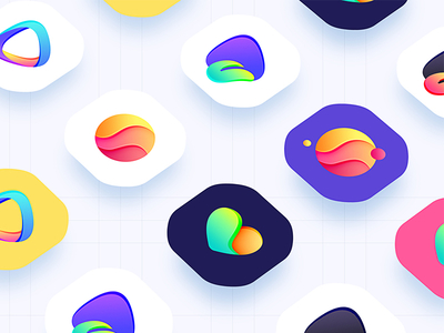 color icon design (iPhoneX) app，gif button color icon design icon style illustration iphone logo symbol design ui visual design visual style guide wallpaper