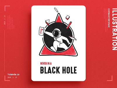 communicate（ job illustration 02) blackhole boss and offer card banner colors palette contradictory space hiwow illustration peoples picture book poster design red and black ui and ux visual design web design