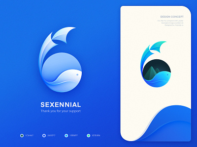 logo（icon）design_six android app store branding agency color icons fish gradient graphic hiwow ios app landing page logo mark symbol icon number 6 pattern art sixty ui visual style guide website design