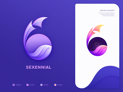 logo(icon)design_six (02) app store branding agency color icons fish logo gradient icon illustration landing page logo design logo mark symbol icon number6 six pattern art purple and blue ui design visual style guide web design