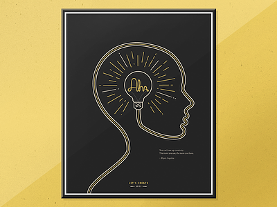Aha! gold idea inspiration poster print
