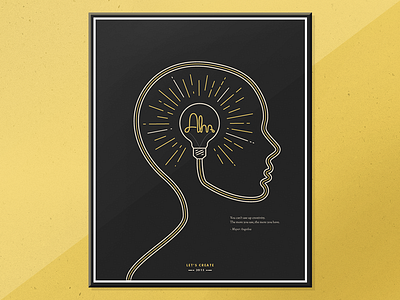 Aha! gold idea inspiration poster print