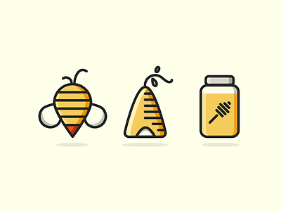 Buzz Buzz bee hive honey icon minimal