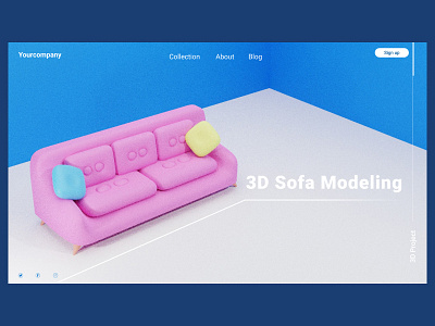 Web design with 3d modeling 3d branding design minimal ui ux web webdesign website