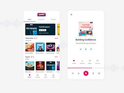 Aawaz.com, Podcasts for India aawaz app materialdesign podcast